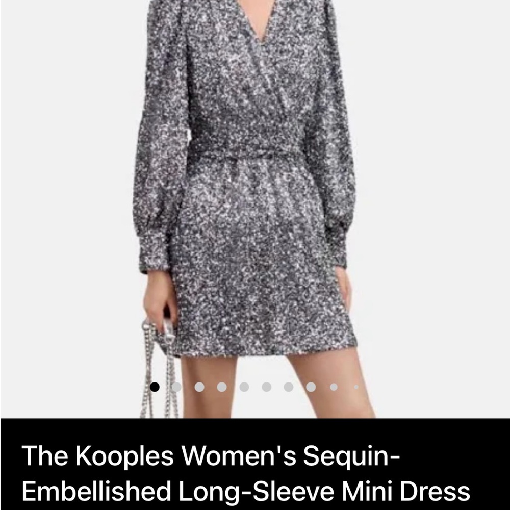 The Kooples Black and White Wrap Tie Front Dress